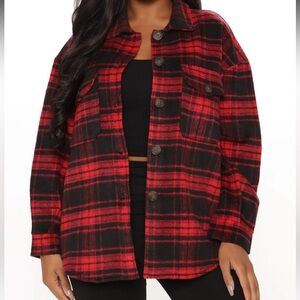 Red and Black Plaid Jacket